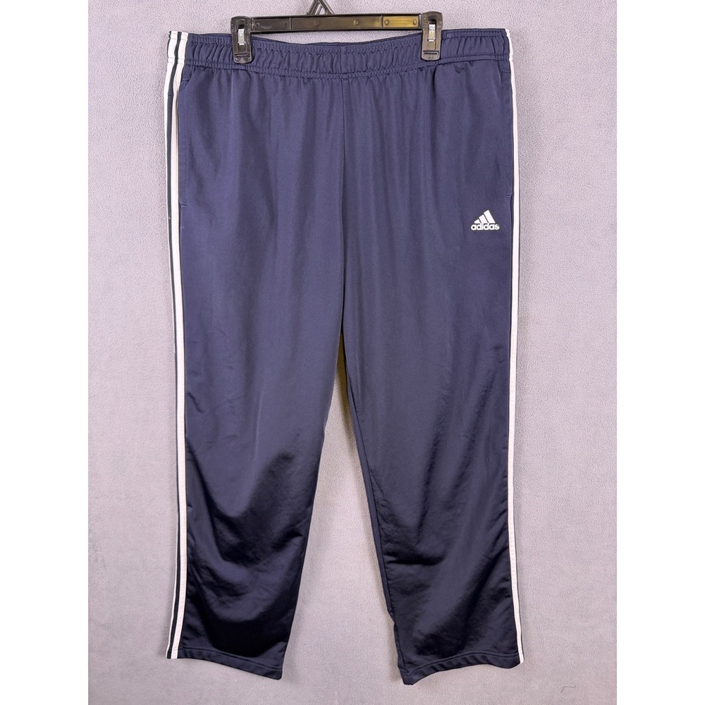 Adidas Men's 2XL Track Pants Relaxed Fit Straight Leg Navy‎ Blue